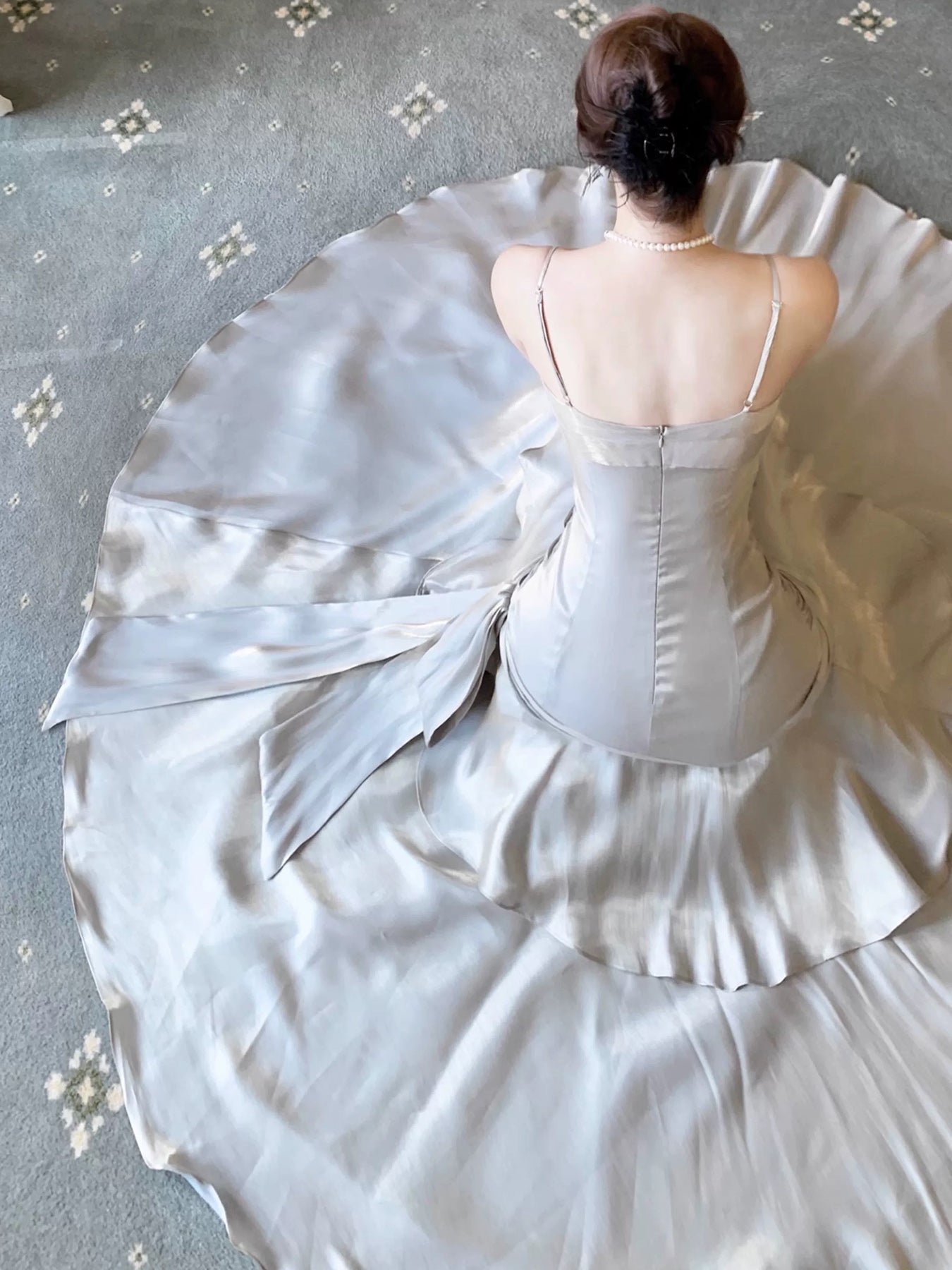 Simple Mermaid Sweetheart Neck Floor Length Gray Prom Dress