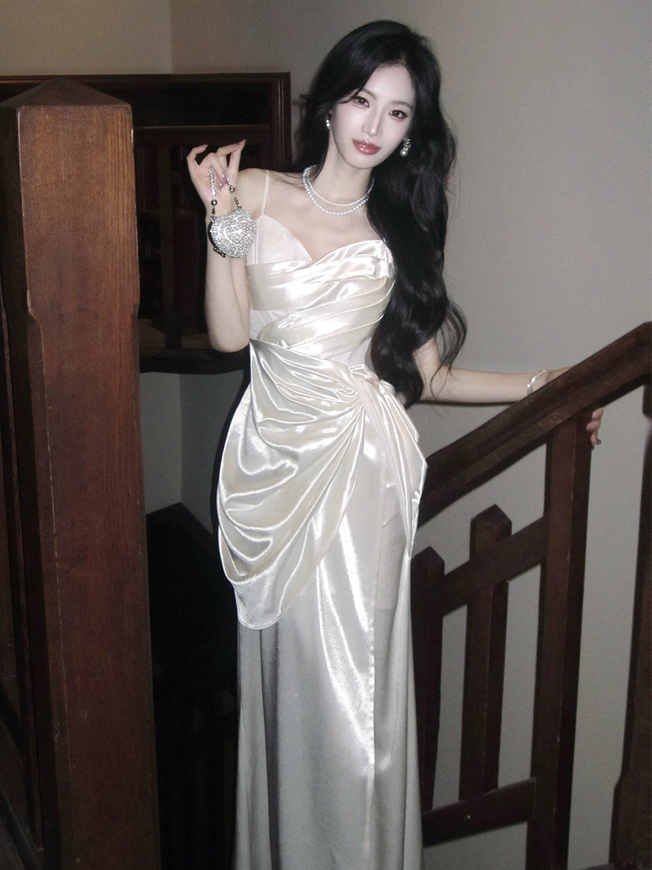 Mermaid Sweetheart Floor Length Ivory White Prom Dress, Ivory Party Dress